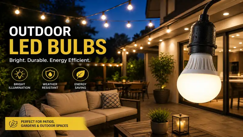 outdoor led bulbs illuminating a modern patio with warm energy efficient lighting
