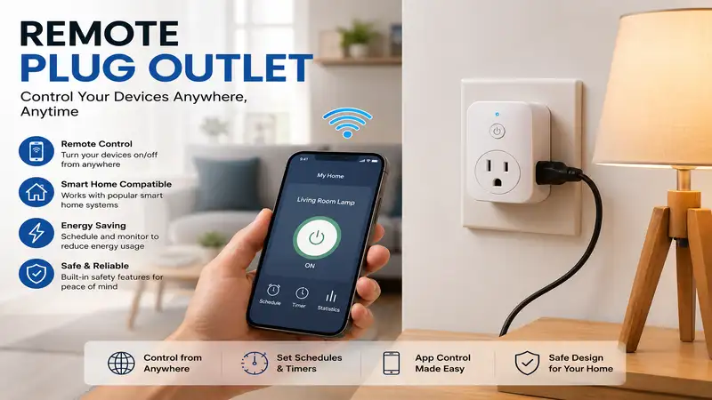 remote plug outlet controlling household appliances through a smart home automation system