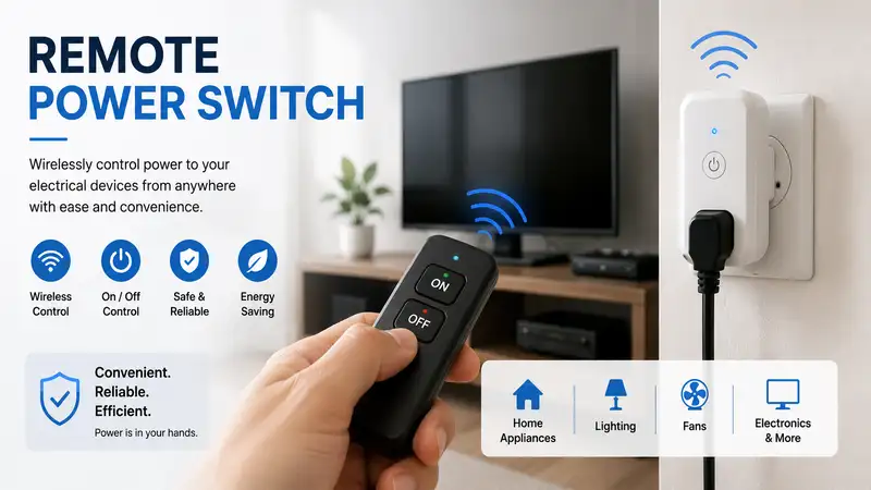 remote power switch controlling home electronics remotely with wireless connectivity