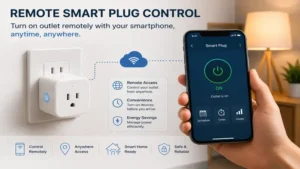 Remote smart plug control allowing users to turn on outlet remotely with smartphone