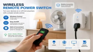 wireless remote power switch used to turn appliances on and off from a distance