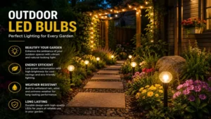 outdoor led bulbs creating bright and decorative lighting for garden pathways