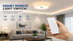 Smart remote switch light switch controlling ceiling lights remotely