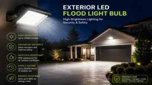 High brightness exterior led light bulbs for driveway and security lighting