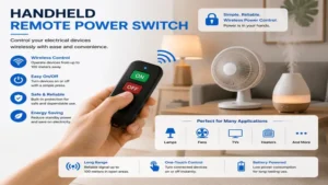 handheld remote power switch controller operating electrical devices wirelessly