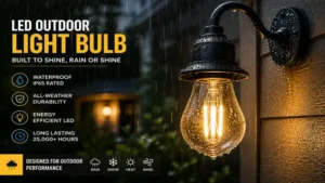 LED outdoor light bulb designed for durable all-weather outdoor performance
