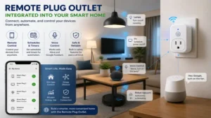 remote plug outlet integrated into a modern smart home setup for automated control