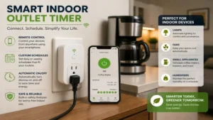 smart indoor outlet timer with smartphone app control and scheduling