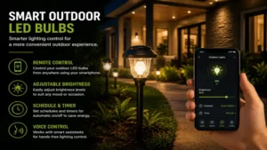 smart outdoor led bulbs with remote control and adjustable brightness features