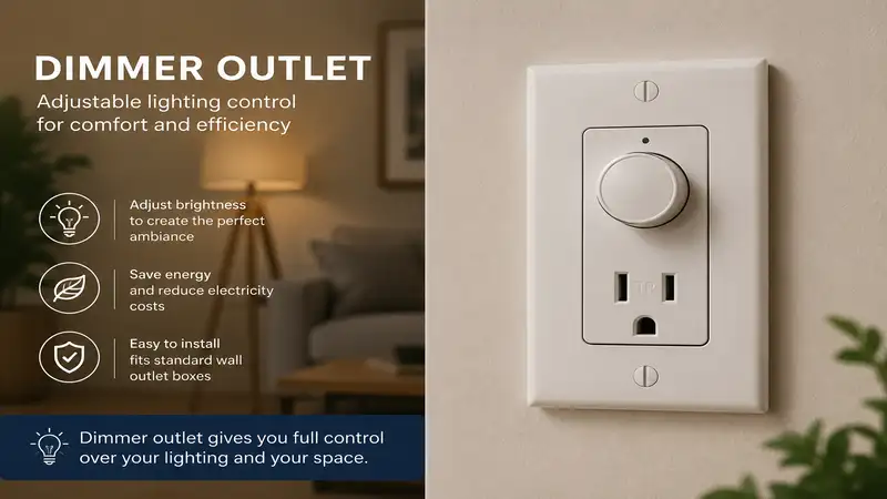 dimmer outlet installed on a wall for adjustable lighting control in a modern home