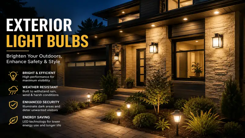 exterior light bulbs illuminating a modern home exterior with enhanced safety, style, and energy efficiency