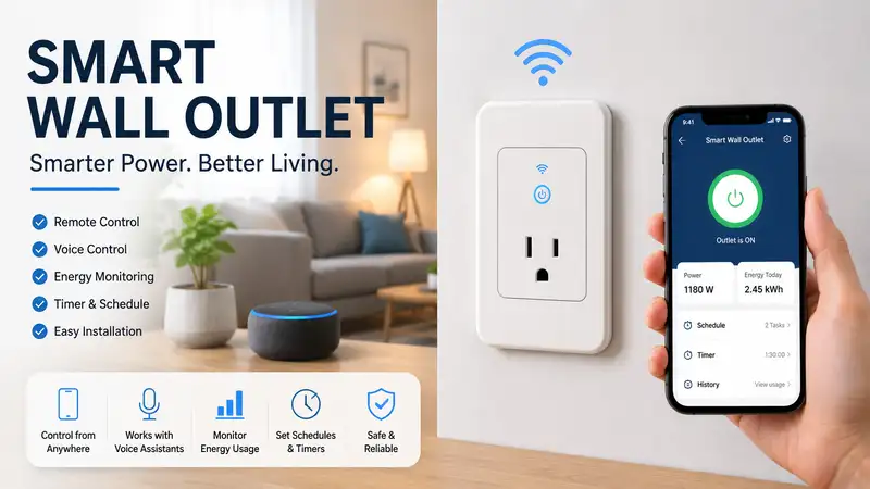 smart wall outlet controlling home devices with a smartphone app