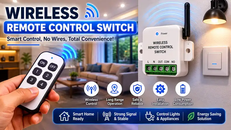 Modern wireless remote control switch for smart home lighting and appliance control