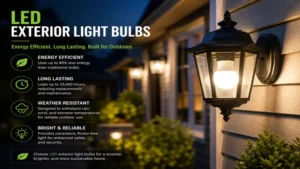 led exterior light bulbs installed in outdoor wall fixtures providing energy-efficient and long-lasting illumination