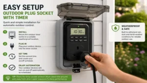 Setting up an outdoor plug socket with timer for convenient scheduled power control