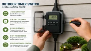 Step-by-step outdoor timer switch installation for outdoor lighting and landscape equipment