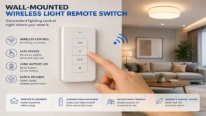 Wall-mounted wireless light remote switch providing convenient and accessible lighting control