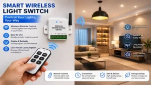 Smart wireless remote control switch used for remote indoor lighting management