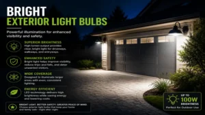 bright exterior light bulbs delivering powerful illumination for driveways, walkways, and outdoor safety