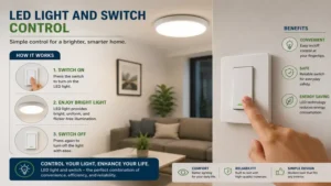 Homeowner using a led light and switch for convenient and reliable lighting control
