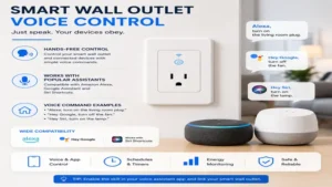 smart wall outlet voice control with Alexa Google Assistant and Siri commands