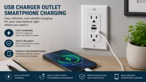 smartphone connected to a usb charger outlet for fast and efficient charging