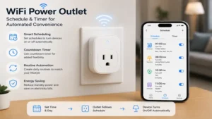 wifi power outlet with scheduling and timer functions for automated appliance control