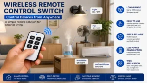Handheld wireless remote control switch for controlling devices from anywhere