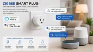 Voice assistant integration allowing hands-free control of a zigbee smart plug
