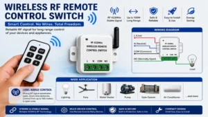RF wireless remote control switch module for smart automation systems