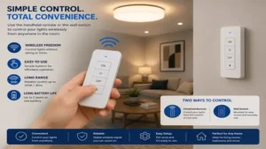 Handheld remote paired with a wireless light remote switch for flexible wireless lighting management