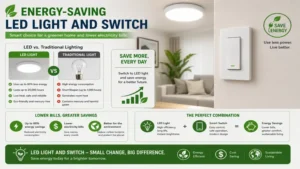 Energy-saving benefits of a led light and switch solution in a modern household