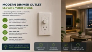 modern dimmer outlet design integrated into a contemporary living space with stylish lighting control