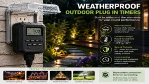 Weatherproof outdoor plug in timers designed for year-round outdoor use