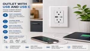 Outlet with usb and usb c providing fast charging without the need for separate power adapters