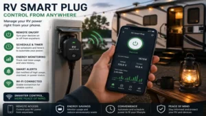 RV smart plug controlled through a mobile app for convenient energy management