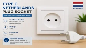 Type C netherlands plug socket for low-power appliances and travel electronics