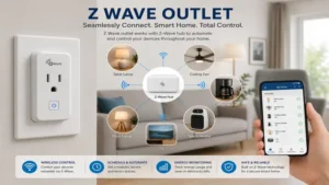 z wave outlet connected to a smart home automation system