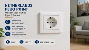 Modern residential Netherlands plug point installed on a clean interior wall