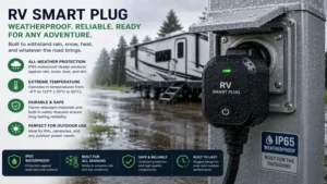 Weatherproof RV smart plug designed for safe outdoor use in all seasons