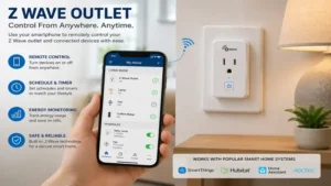 Using a mobile app to remotely control a z wave outlet