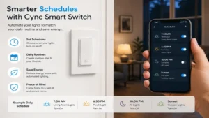 Setting daily lighting schedules with a cync smart switch for energy efficiency