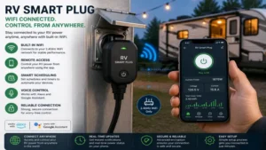 RV smart plug with WiFi connectivity for remote access and scheduling