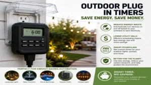 Outdoor plug in timers helping reduce energy consumption by automating power usage