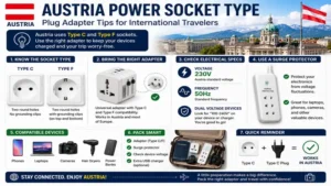 Austria power socket type with practical plug adapter tips for international travelers