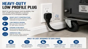 Heavy-duty low profile plug built for reliable performance in residential and commercial applications.
