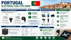 Complete Portugal electrical plug type guide for travelers choosing the correct power adapter