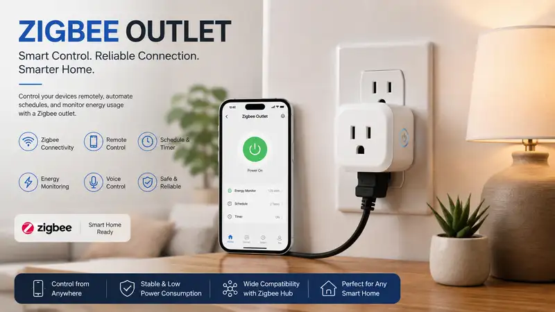 Smart home setup featuring a zigbee outlet for convenient wireless device control
