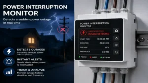 power interruption monitor detecting a sudden electrical power outage