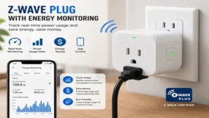 Z Wave plug with built-in energy monitoring to track power consumption accurately